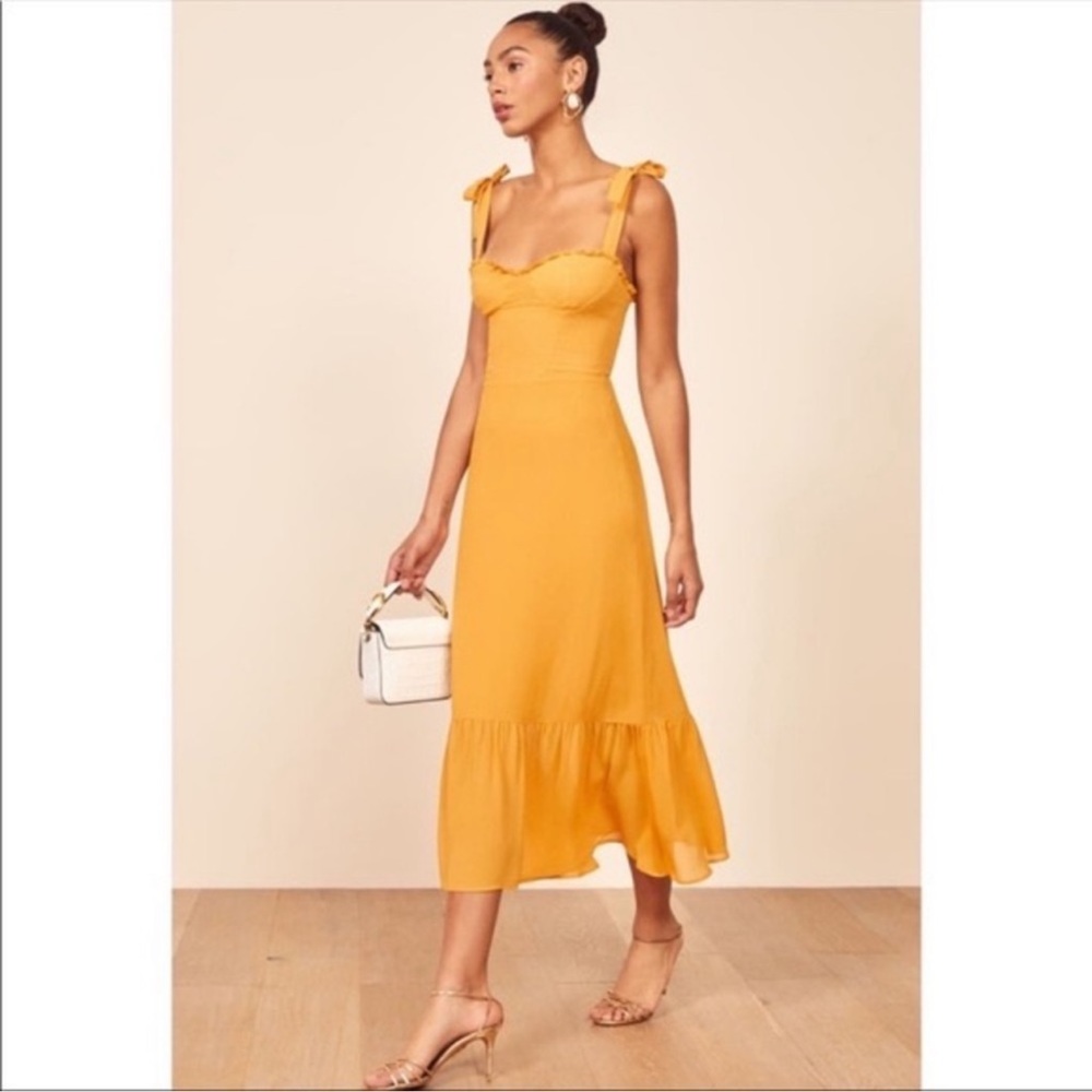 Nikita reformation dress yellow
